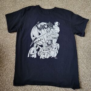 Mens Black and white Wacko carnival horror T-Shirt